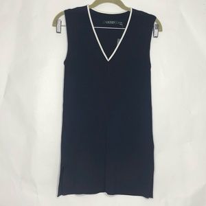 Ralph Lauren NWT Navy/Ivory Sleeveless Knit Top XS